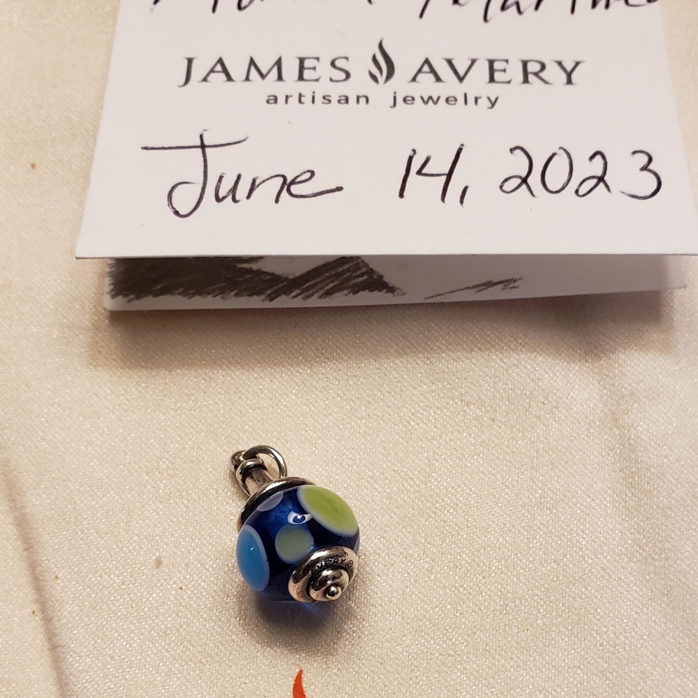 James avery " BLUE DOT " ART FINIAL